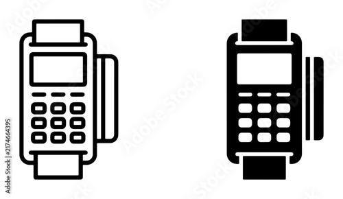 Canvas Print Payment Terminal Icons, Credit Card Machine Symbols, POS Device Graphics, Financ