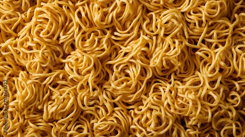 Dry instant noodles ramen pasta strands isolated for quick meal preparation