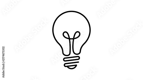 Light bulb idea icon line art illustration vector graphic design element with innovation creativity solution electricity thinking isolated