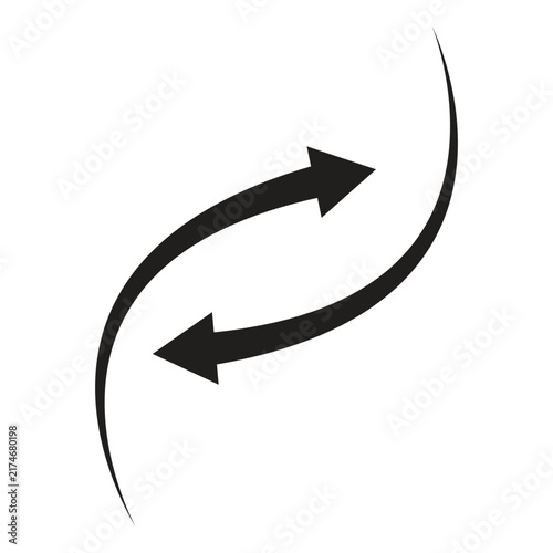 фотографія S shaped bidirectional arrows smooth exchange flow vector