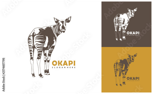 Okapi logo design vector. Silhouette Okapi Template Illustration. Icon Symbol