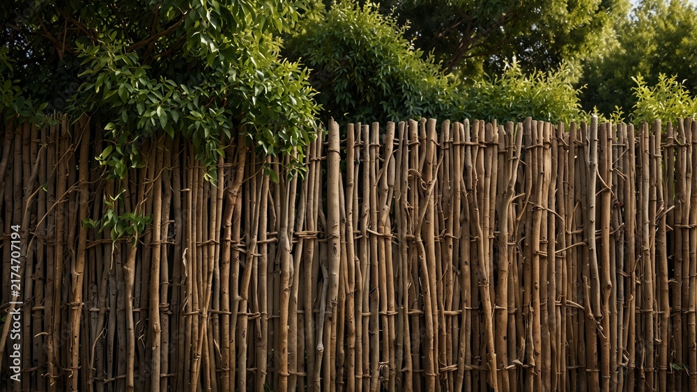 Fototapeta premium A fence made of bamboo sticks