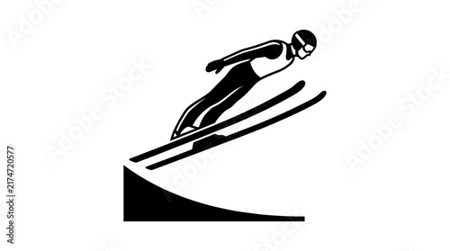 Canvastavla Ski jumping icon