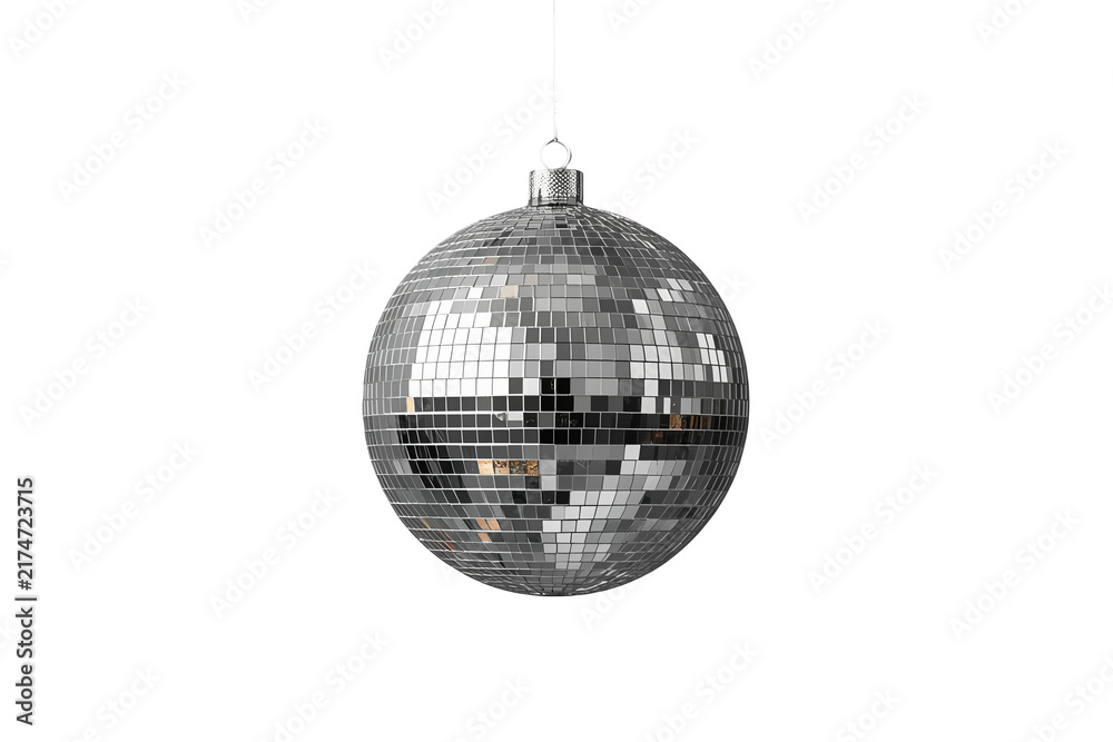 Fototapeta premium Small silver mirrored disco sphere