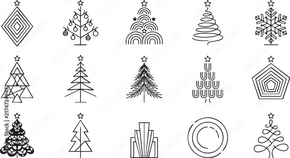 Fototapeta premium Minimalist Christmas Trees Decor in Elegant Holiday Setting
