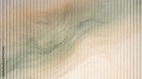 Abstract Translucent Ribbed Surface with Flowing Sage and Ivory Gradient
