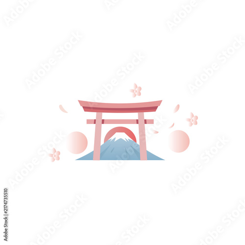 vector illustration of a japanese temple
