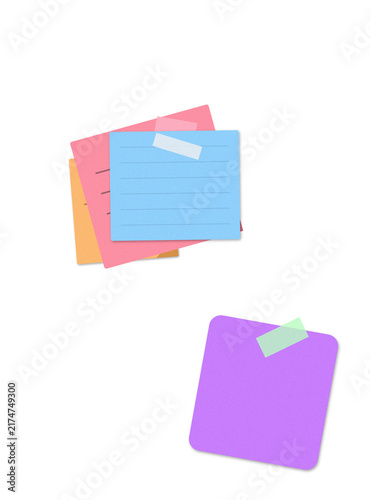 Flat filled sticky notes and clipboard illustration for organization design