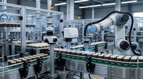 automated robotic production line in modern smart factory