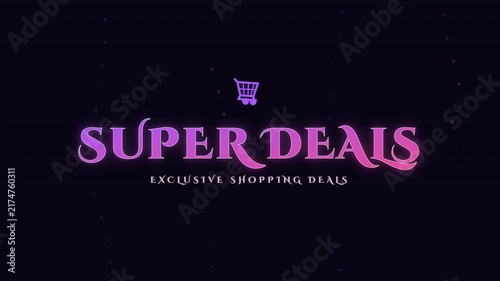 Super Deals Kinetic Typography on Dark Purple Bokeh Background