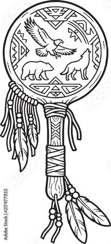 Tribal Rattle Vector Art