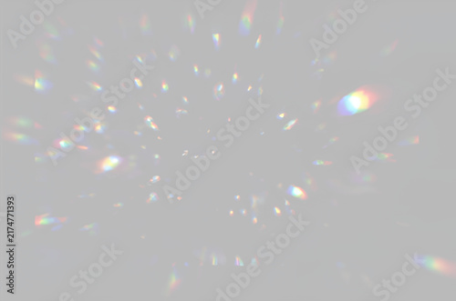 Fotografie Crystal shiny prism vector with neon illumination, colorful rays and dazzling re