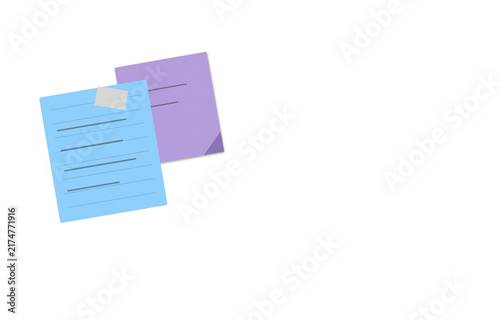 Flat filled sticky notes illustration for office and workspace design