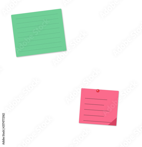 Flat filled sticky notes illustration for office and reminder design
