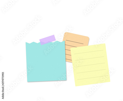 Flat filled sticky notes illustration for office organization design