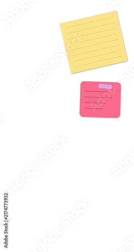Flat filled sticky notes illustration for office organization design