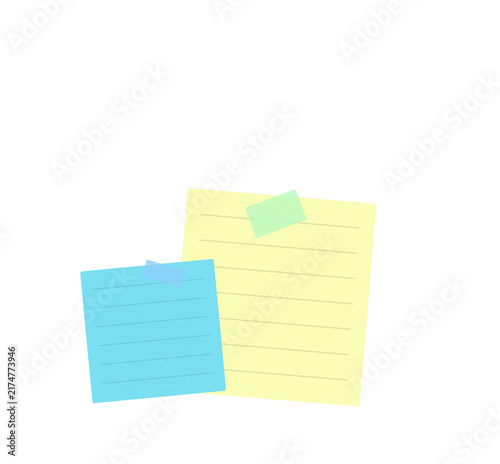 Flat filled sticky notes illustration for office organization design