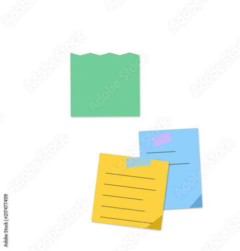 Flat filled sticky notes illustration for office organization design