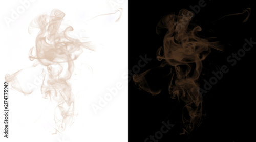 Cuadro en lienzo Ethereal brown smoke wisps on black and white backgrounds