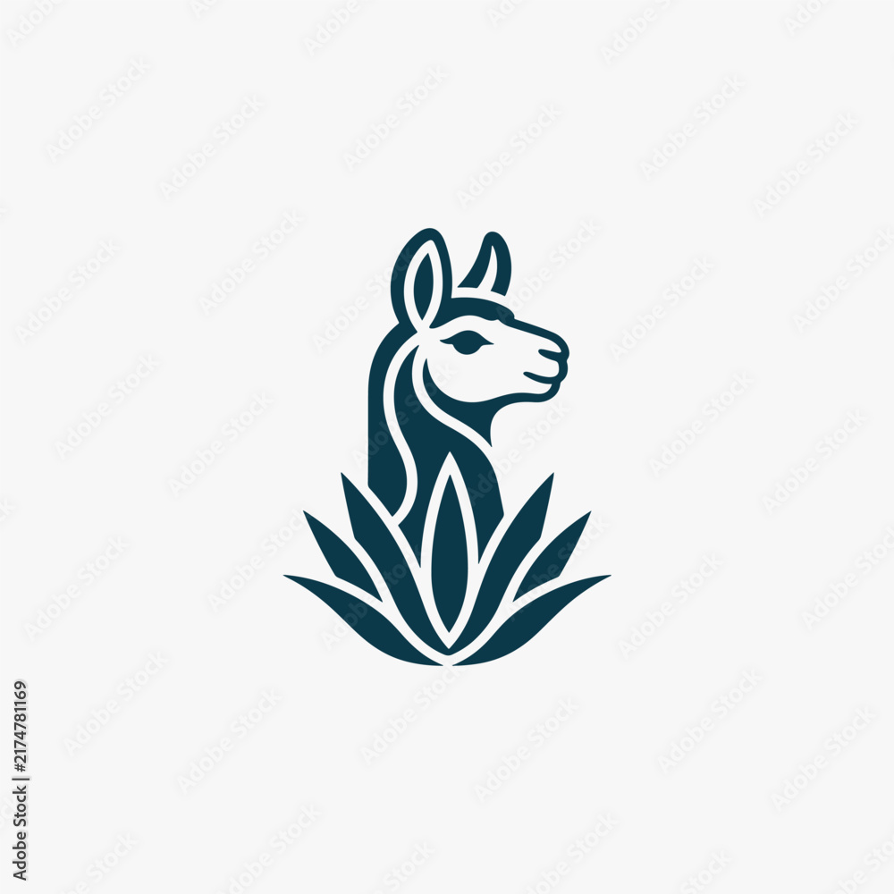 Naklejka premium Creative Llama Logo