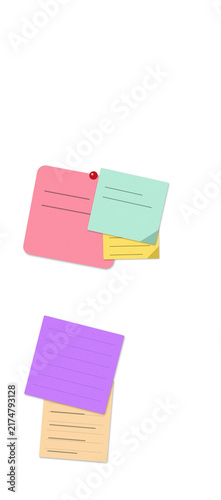 Flat filled sticky notes illustration for planning and organization