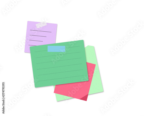 Flat filled sticky notes illustration for planning and organization