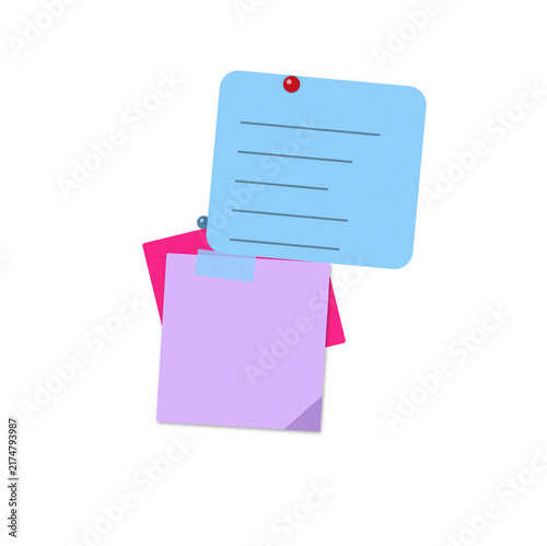 Flat filled sticky notes illustration for planning and organization