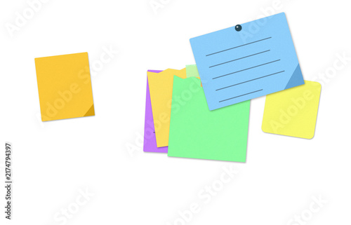Flat filled sticky notes illustration for planning and organization