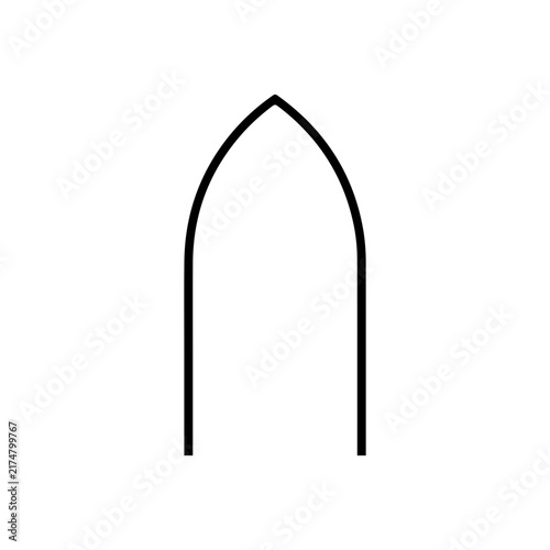 Slim Pointed Arch Vector Design For Gothic Architecture And Decorative Frame Vector illustration