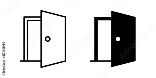 Door Icon represents entrances, exits, rooms, buildings, homes, access, privacy, and movement between indoor and outdoor spaces.