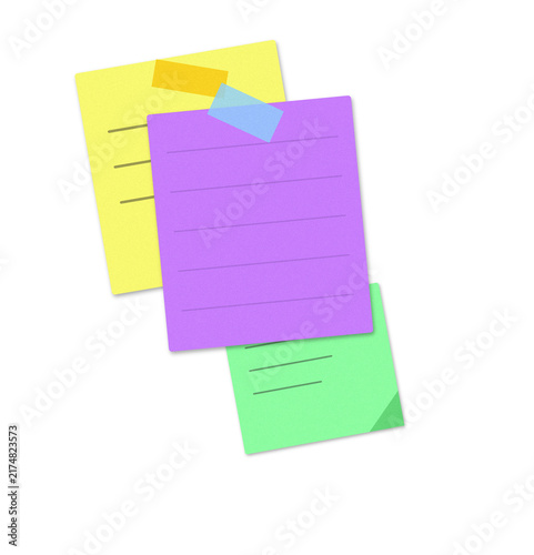 Flat filled sticky notes with color tabs illustration for organization design