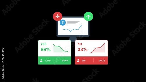 Animated Data Visualization of Poll Results with Up and Down Arrows