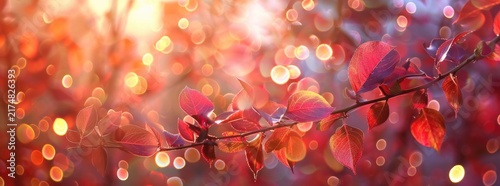 Beautiful maple leaves in autumn sunny day.