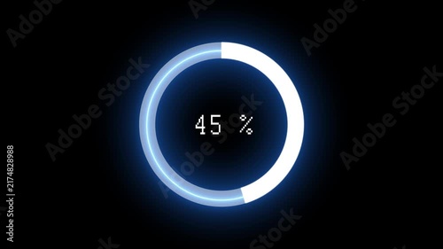 Abstract Circle Loading icon animation. finance % loading progress bar loading animation for website. 4K Progress Bar Animation. progress loading bar 0-100 percent on transparent background