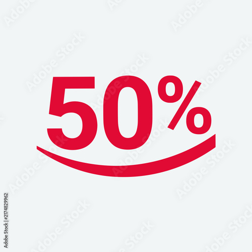 50 Off Sale Discount Red Percentage Sign Special Offer
