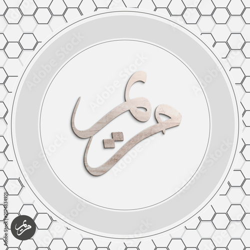 Maryam Arabic Calligraphy Name Design Vector with Geometric Background