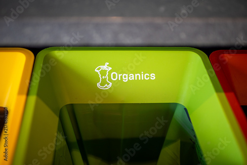 Obraz na płótnie Colorful Recycling Bins Waste Segregation Concept