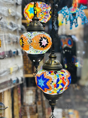 Modern and traditional Arabic decorative lights displayed for sale in a lighting showroom in Muscat, Oman, featuring elegant Islamic designs, lanterns and contemporary lighting styles.