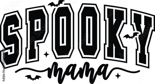 Spooky Mama PNG SVG Bundle, Halloween Mom Shirt Design, Cute Ghost Mama PNG, Retro Halloween Mama SVG, Cricut Cut File, Sublimation Design