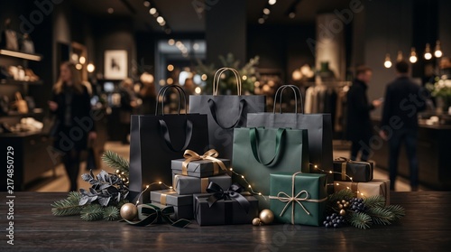 Stylish Modern Shopping Bags and Gift Packaging Display