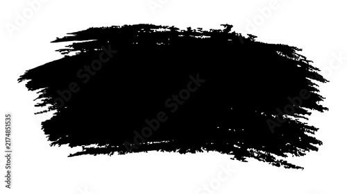 Rough dry black paint brush stroke mark design element