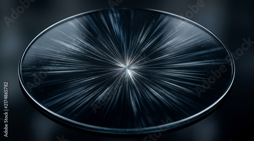 Abstract circular pattern with dynamic lines on a dark background