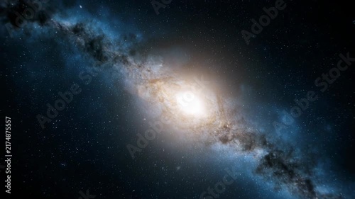 Galactic Nebula in Deep Space with Stellar Clusters and Cosmic Dust During Astronomical Exploration