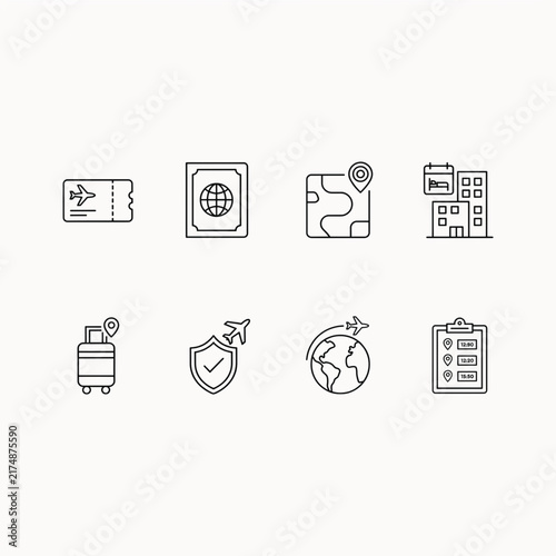 Premium Linear Health and Fitness Tracking Icon Set for Wellness and Lifestyle Monitoring Vector Illustrations