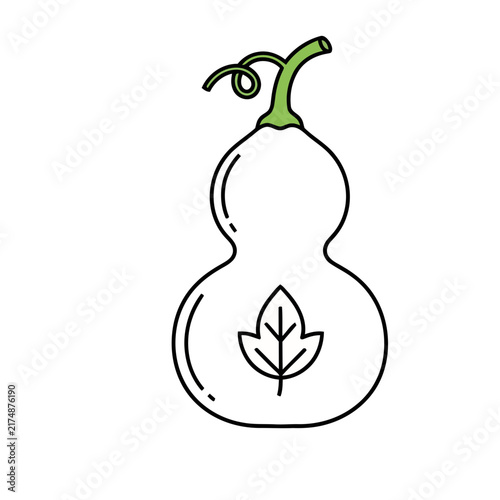 Gourd with leaf icon