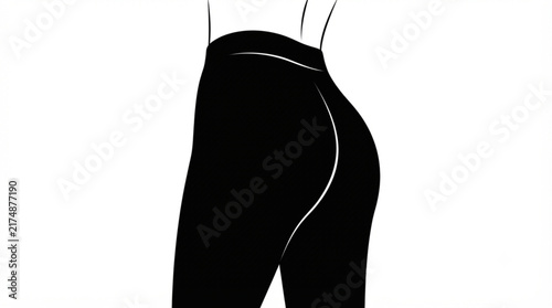 Obraz na płótnie Woman in black leggings silhouette vector illustration