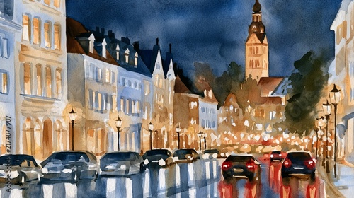 a watercolor painting Paderborn Germany