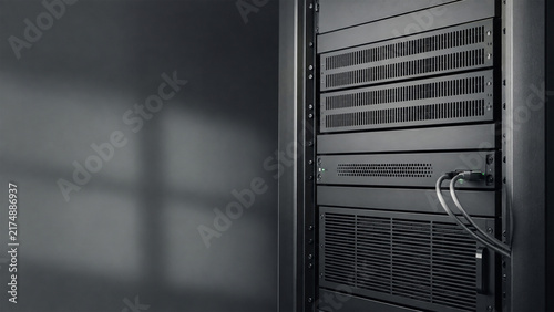 Plakat Server Rack in Modern Data Center with Copy Space