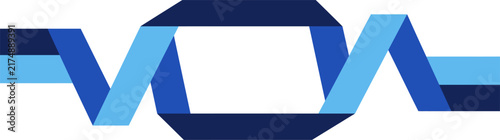 Symmetrical Ribbon Banner with Sharp-Angled Folds in Blue Vector