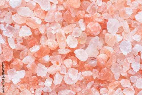 Closeup view of Himalayan salt crystals. Natural rock salt